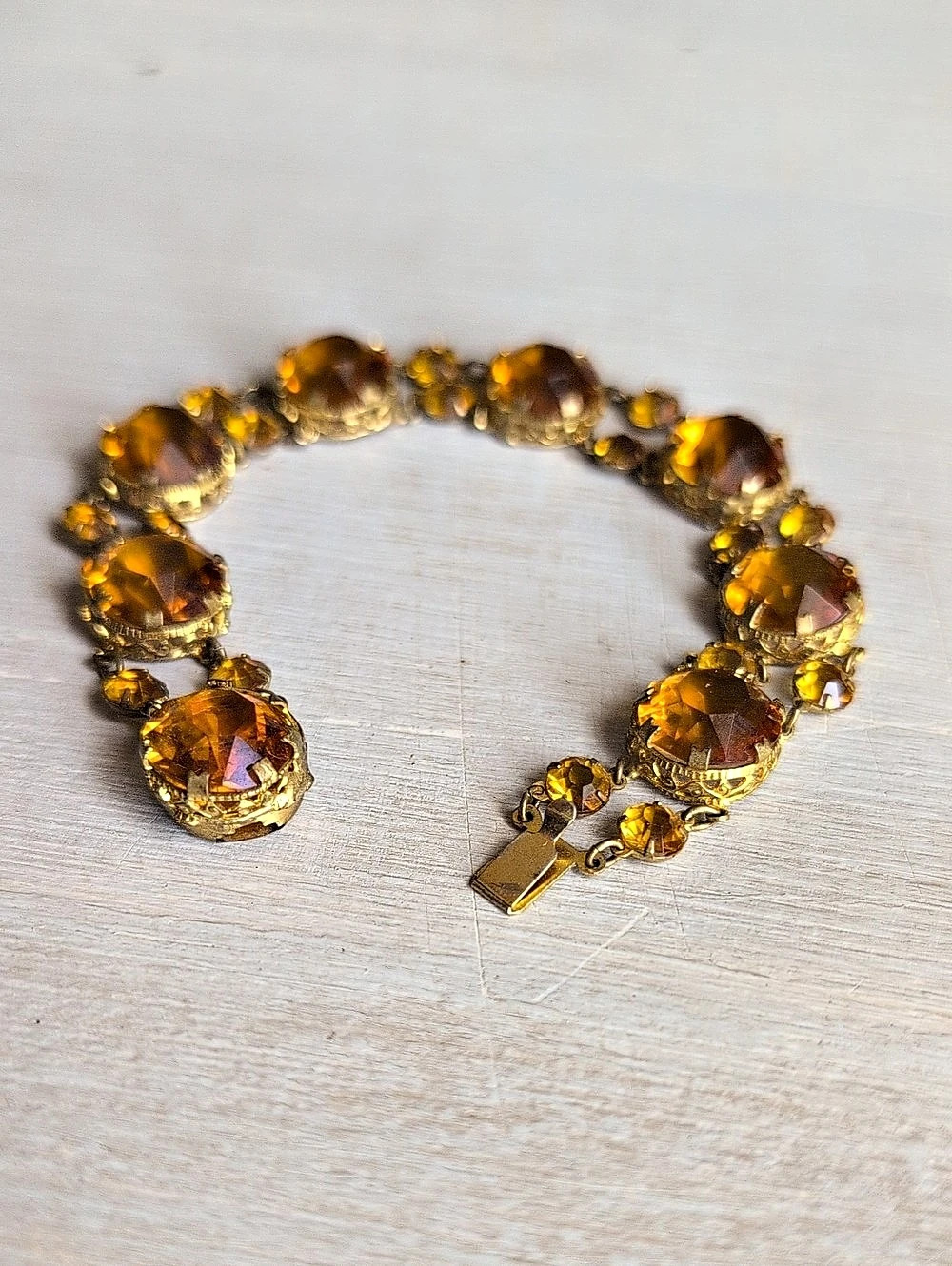 1940s Amber-Tone Statement Bracelet